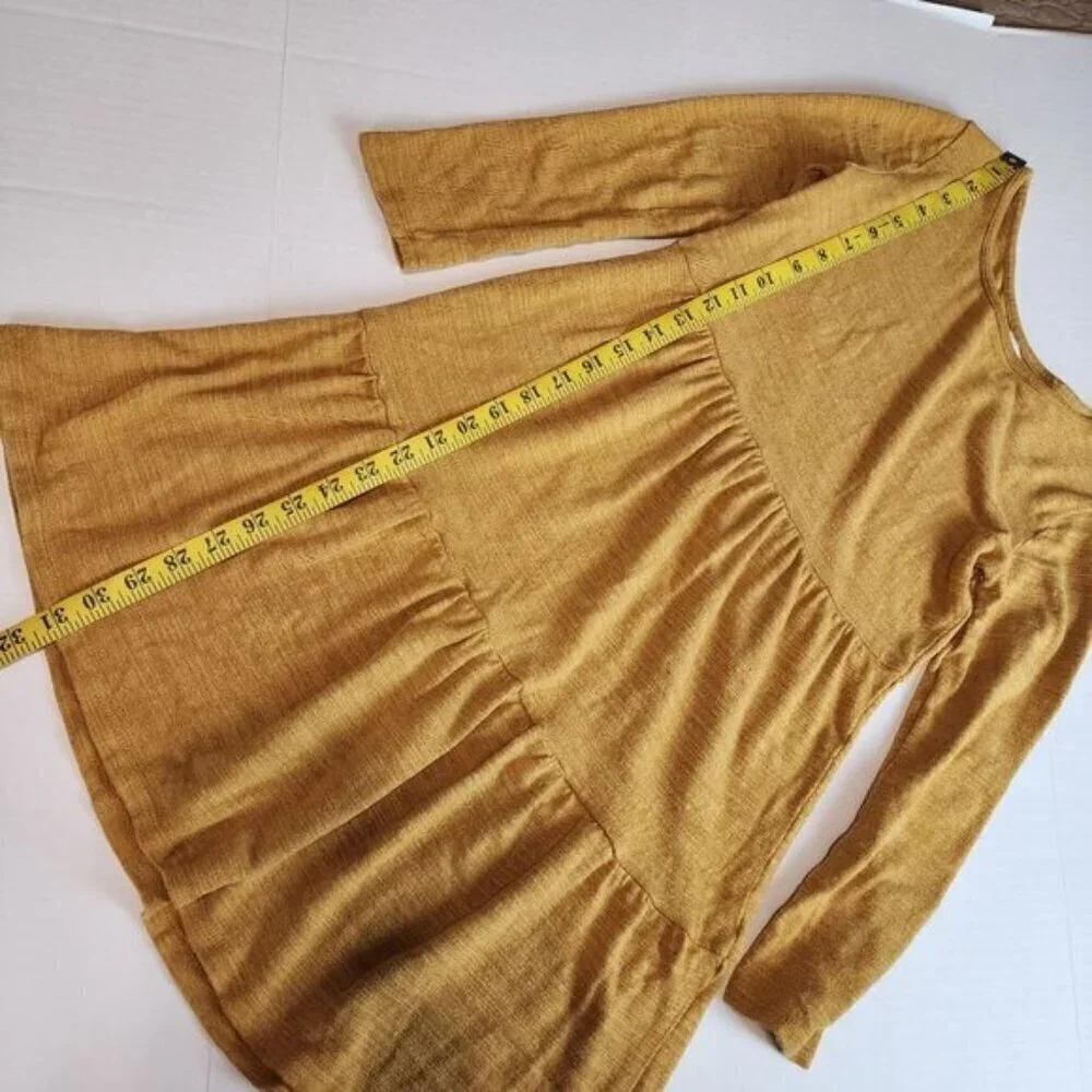 Old Navy long sleeve dress size XL 14-16 teen girls Mustard color fall